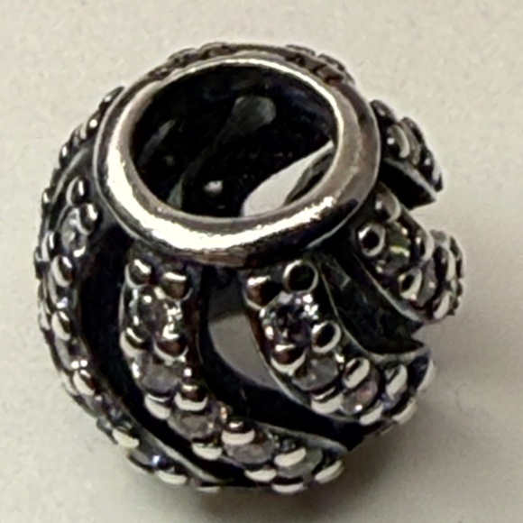 Pandora Openwork Swirl Pavé CZ Charm Sterling ALE S925 - Picture 3 of 8
